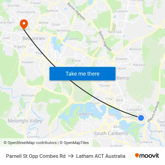 Parnell St Opp Combes Rd to Latham ACT Australia map
