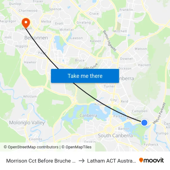 Morrison Cct Before Bruche Rd to Latham ACT Australia map