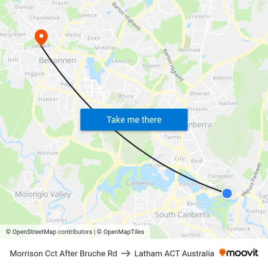 Morrison Cct After Bruche Rd to Latham ACT Australia map