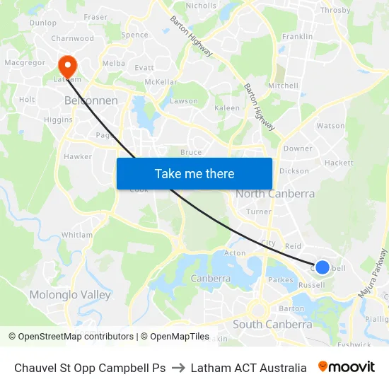 Chauvel St Opp Campbell Ps to Latham ACT Australia map