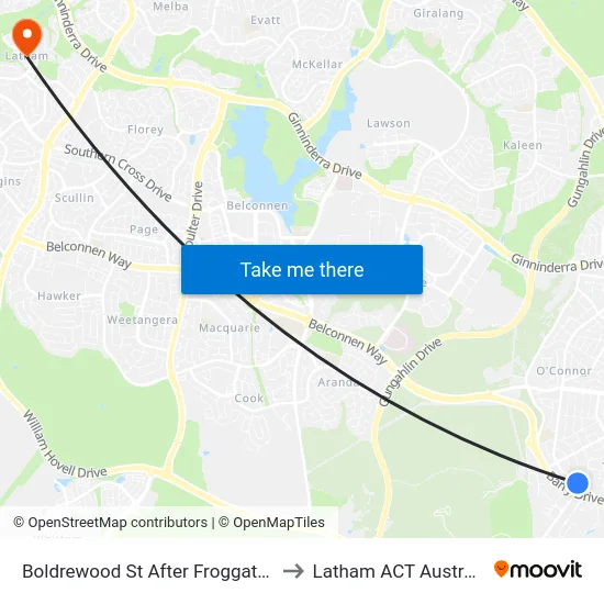 Boldrewood St After Froggatt St to Latham ACT Australia map
