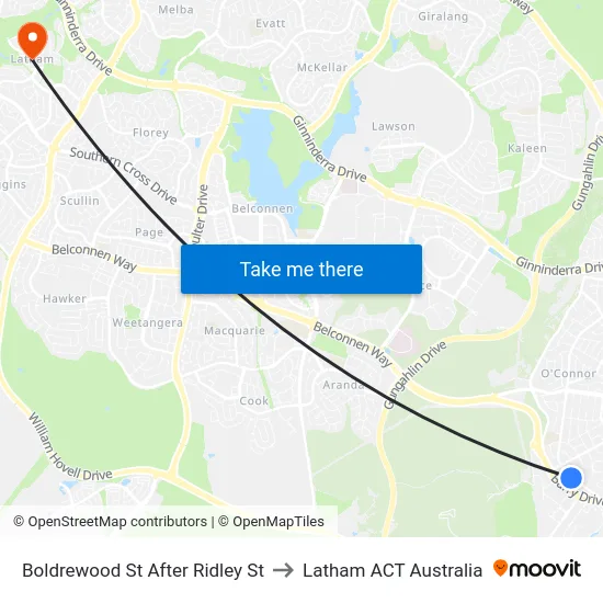 Boldrewood St After Ridley St to Latham ACT Australia map