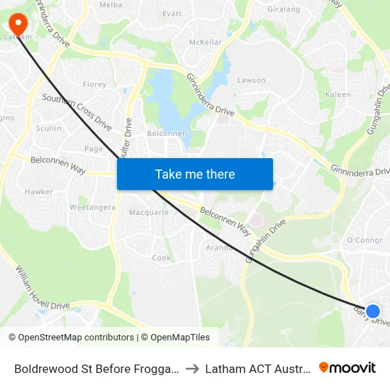 Boldrewood St Before Froggatt St to Latham ACT Australia map