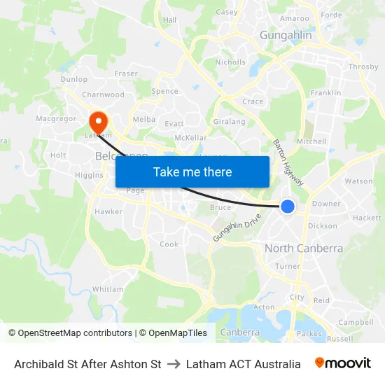 Archibald St After Ashton St to Latham ACT Australia map