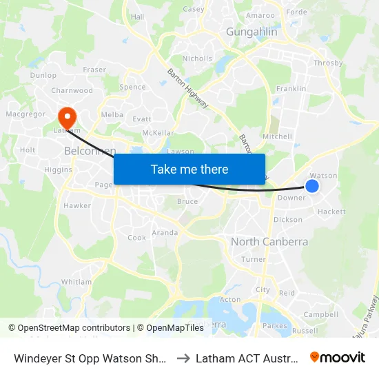 Windeyer St Opp Watson Shops to Latham ACT Australia map