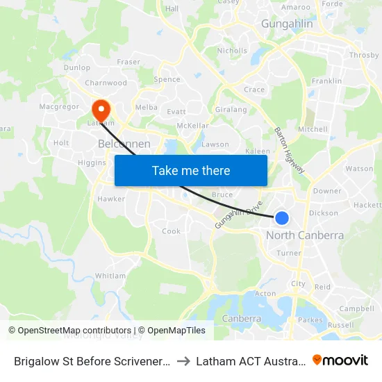 Brigalow St Before Scrivener St to Latham ACT Australia map