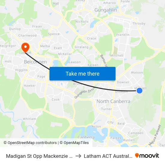 Madigan St Opp Mackenzie St to Latham ACT Australia map