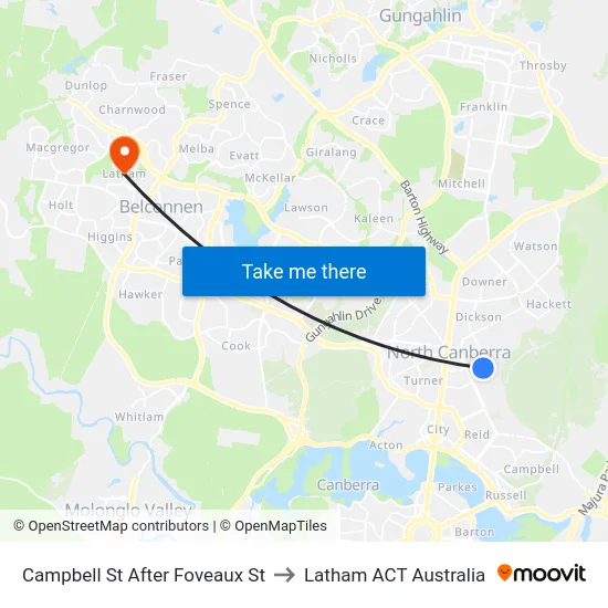 Campbell St After Foveaux St to Latham ACT Australia map