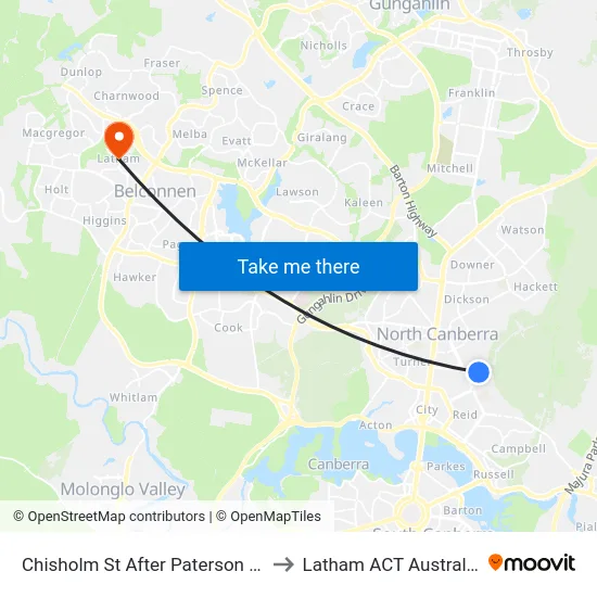 Chisholm St After Paterson St to Latham ACT Australia map