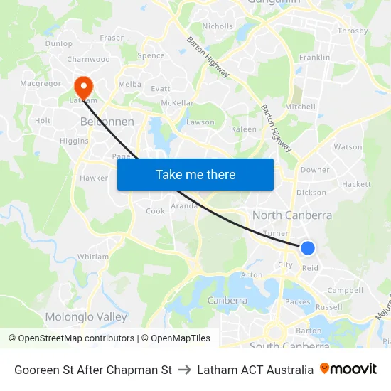 Gooreen St After Chapman St to Latham ACT Australia map