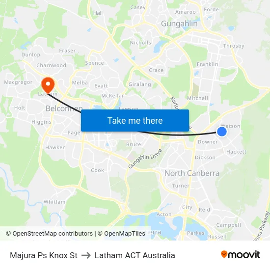 Majura Ps Knox St to Latham ACT Australia map