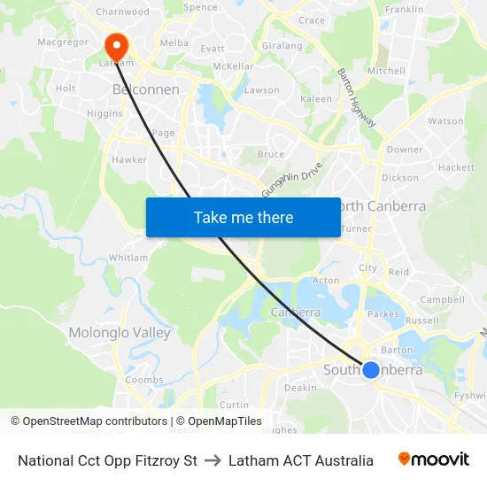 National Cct Opp Fitzroy St to Latham ACT Australia map
