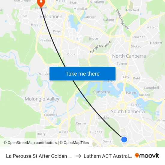 La Perouse St After Golden Gr to Latham ACT Australia map