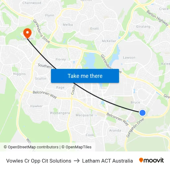 Vowles Cr Opp Cit Solutions to Latham ACT Australia map