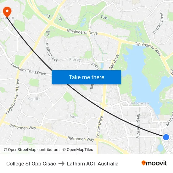 College St Opp Cisac to Latham ACT Australia map