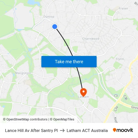 Lance Hill Av After Santry Pl to Latham ACT Australia map