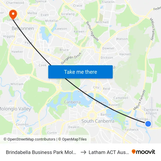 Brindabella Business Park Molonglo Dr to Latham ACT Australia map