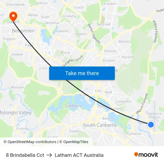 8 Brindabella Cct to Latham ACT Australia map