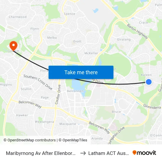 Maribyrnong Av After Ellenborough St to Latham ACT Australia map