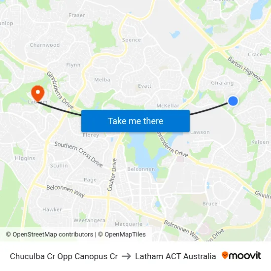 Chuculba Cr Opp Canopus Cr to Latham ACT Australia map