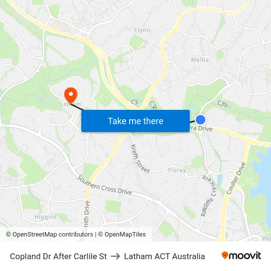 Copland Dr After Carlile St to Latham ACT Australia map