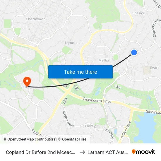 Copland Dr Before 2nd Mceachern Cr to Latham ACT Australia map
