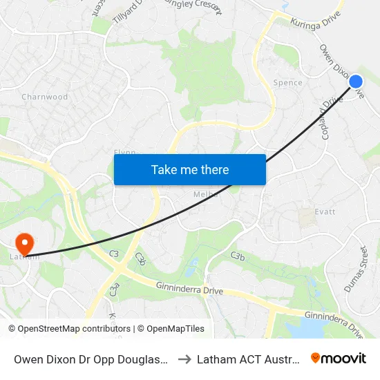 Owen Dixon Dr Opp Douglass St to Latham ACT Australia map