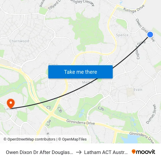Owen Dixon Dr After Douglass St to Latham ACT Australia map