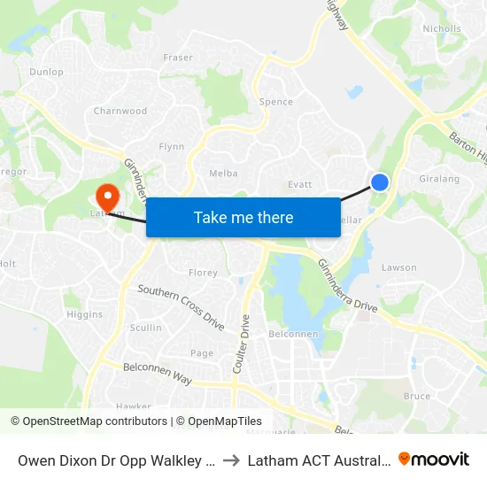 Owen Dixon Dr Opp Walkley Pl to Latham ACT Australia map