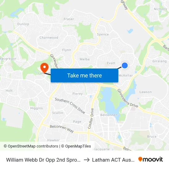 William Webb Dr Opp 2nd Sproule Cct to Latham ACT Australia map