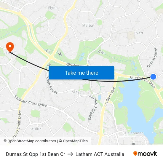 Dumas St Opp 1st Bean Cr to Latham ACT Australia map