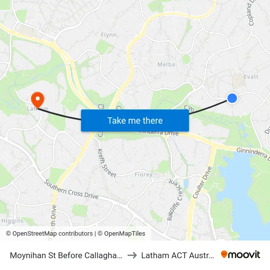 Moynihan St Before Callaghan St to Latham ACT Australia map