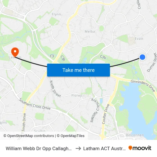 William Webb Dr Opp Callaghan St to Latham ACT Australia map