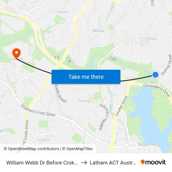 William Webb Dr Before Croke Pl to Latham ACT Australia map