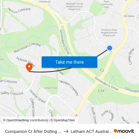 Companion Cr After Dolling Cr to Latham ACT Australia map