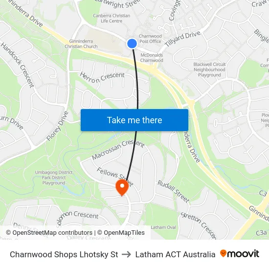 Charnwood Shops Lhotsky St to Latham ACT Australia map