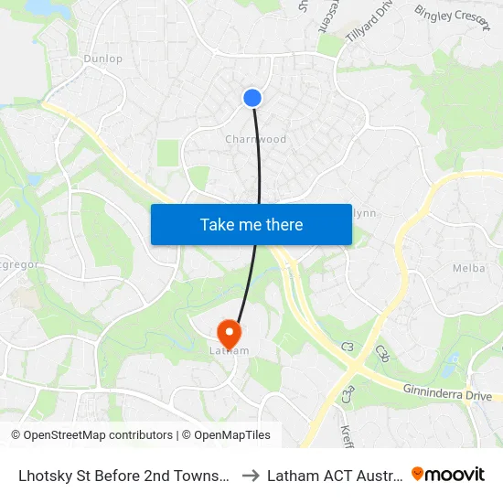 Lhotsky St Before 2nd Townson Cr to Latham ACT Australia map