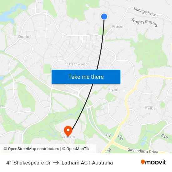 41 Shakespeare Cr to Latham ACT Australia map