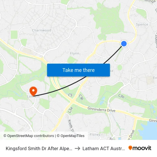 Kingsford Smith Dr After Alpen St to Latham ACT Australia map