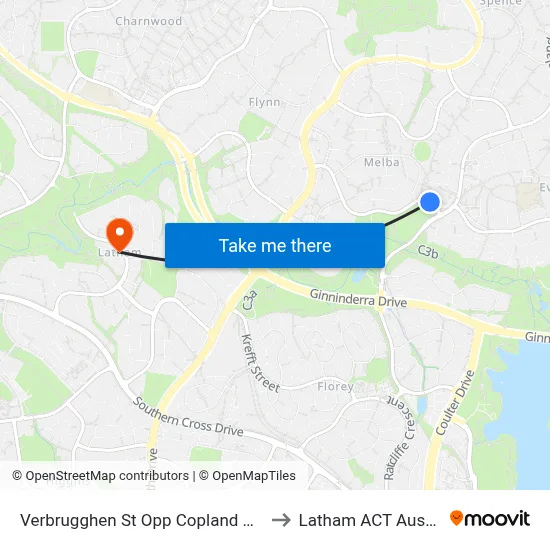 Verbrugghen St Opp Copland College to Latham ACT Australia map