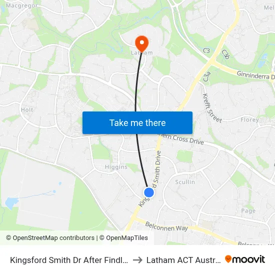Kingsford Smith Dr After Findlay St to Latham ACT Australia map
