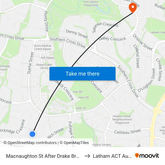 Macnaughton St After Drake Brockman Dr to Latham ACT Australia map