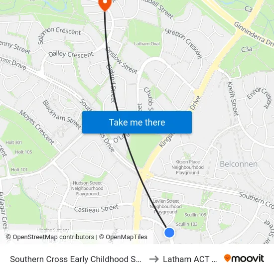 Southern Cross Early Childhood School Wirraway Cr to Latham ACT Australia map