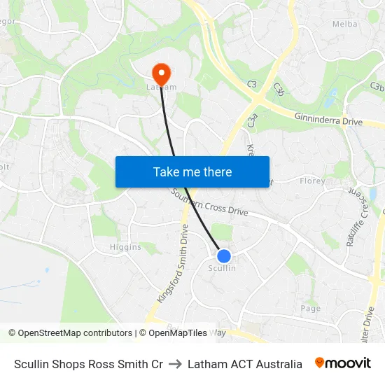 Scullin Shops Ross Smith Cr to Latham ACT Australia map