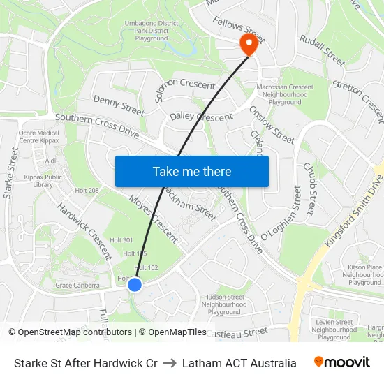 Starke St After Hardwick Cr to Latham ACT Australia map