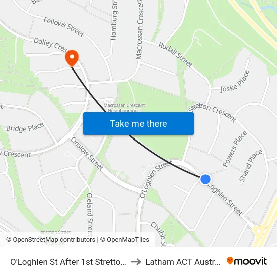 O'Loghlen St After 1st Stretton Cr to Latham ACT Australia map
