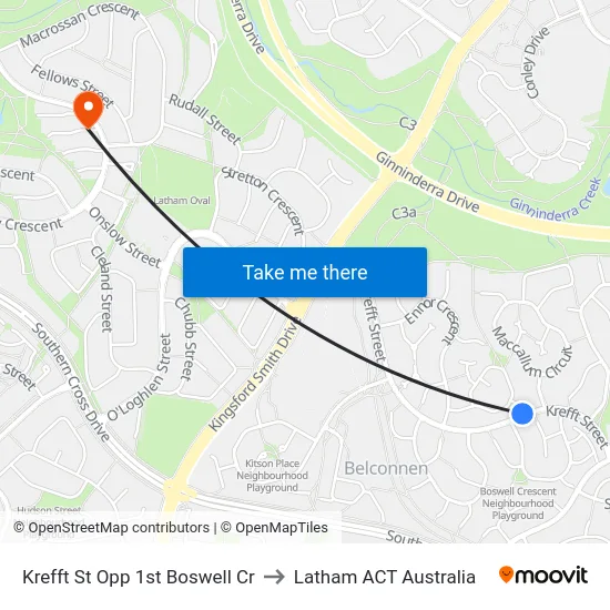 Krefft St Opp 1st Boswell Cr to Latham ACT Australia map