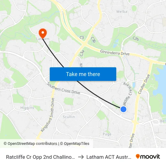 Ratcliffe Cr Opp 2nd Challinor Cr to Latham ACT Australia map