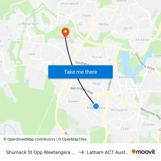 Shumack St Opp Weetangera Shops to Latham ACT Australia map