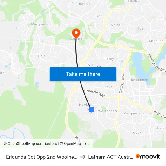 Erldunda Cct Opp 2nd Woolner Cct to Latham ACT Australia map